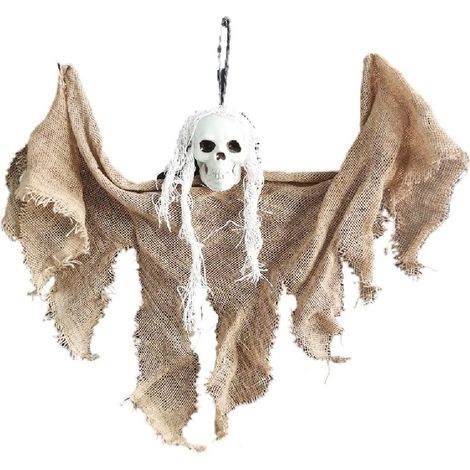 Décorations Halloween horreur - Crânes, fantômes et maison hantée - Accessoires déco pour fête - Intérieur et extérieur-Orange