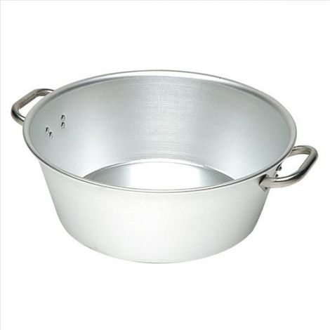 Cazo cónico para mermelada de aluminio LE PRATIQUE Ø45 cm, capacidad 21 L, 1,5 mm, 2 asas de alu