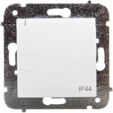 Carla Einzelsteckdose mit/ohne IP44 mit Klappe und Jalousien, weiß 1736-10