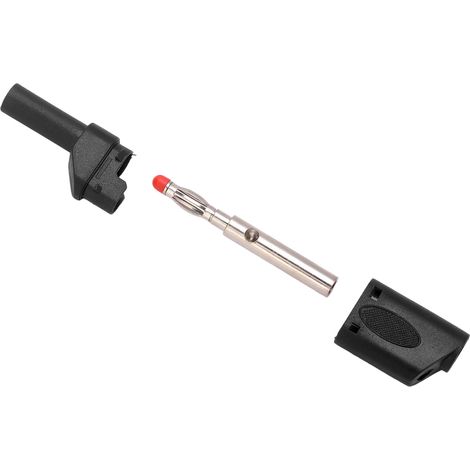 10 x 22,160 Connecteurs de sécurité isolés à fiche banane de 4 mm avec boîtier pour tests électroniques, noir. (1/5)