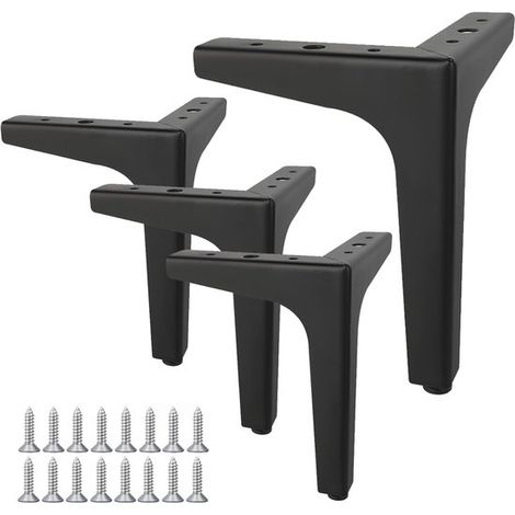 Pieds de meubles, pieds de canapé, capacité de charge jusqu'à 800 kg, pieds de table en métal, supports de table, avec vis, pour canapés, meubles TV, tables basses, armoires et (1/5)