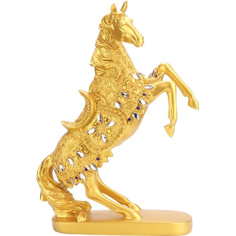 Statue cheval rétro style européen, décoration artisanale pour bureau maison bar, cadeau anniversaire ornement. (1/5)