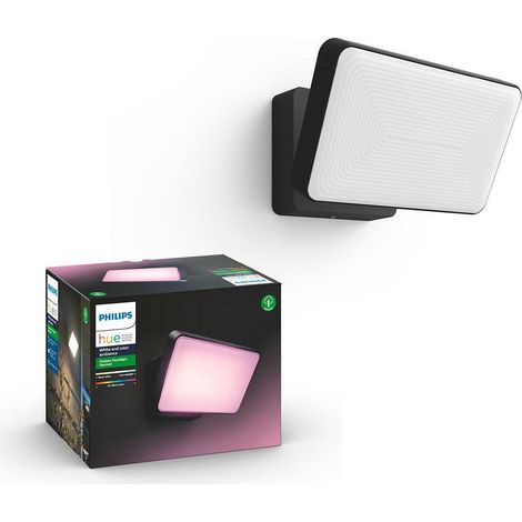 Philips – Projecteur à piquer Hue Discover – Couleur de lumière blanche – Température de couleur 3000K – Angle d'éclairage 120° – Pour espaces extérieurs (1/10)