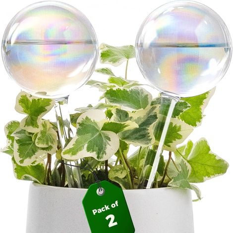 Boule Arrosage - 2 Pièces - Verre Coloré - Irrigation Goutte À Goutte - Plantes Intérieur Extérieur - Système Autonome (1/5)