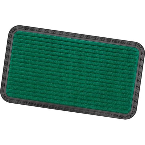 Paillasson d'Entrée Tapis en gomme Antidérapant Robuste Absorbant Vert - 25x60 cm (1/5)