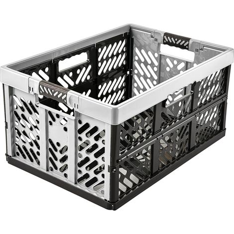 keeeper Robusto Box Contenitore Pieghevole con Impugnature Soft-touch, 54 x 37 x 28 cm, 45 L, Ben, Grigio Chiaro (1/4)