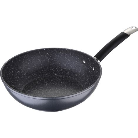 Aster Wok 28 cm Gris Aluminium Forgé Antiadhésif