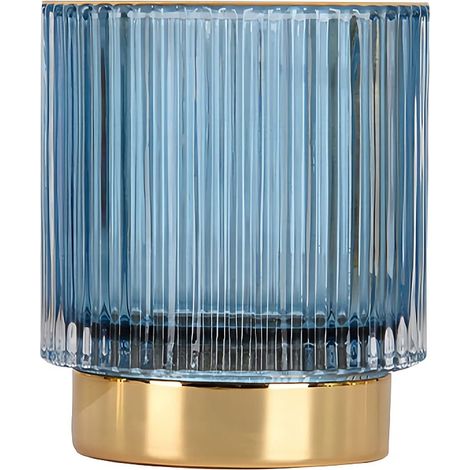 Rangement Maquillage, Boîte Rangement Pinceaux Maquillage en Cristal, Pot Pinceau Maquillage Vintage Porte-stylo, Organisateur de Maquillage pour Coiffeuse, Chambre, Salle de Bain (Bleu S) (1/5)