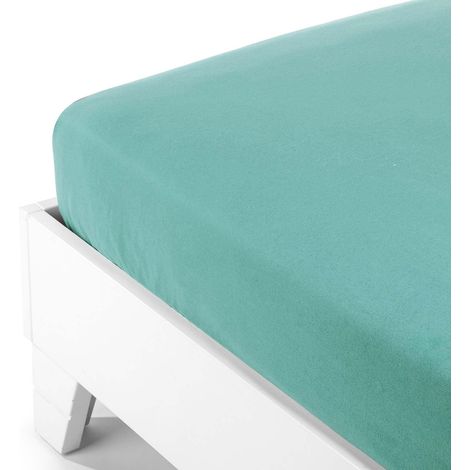 Caleffi 74476 Flanella Tinta Inferiore Lenzuolo per Matrimoniale Letto, Anice (1/2)