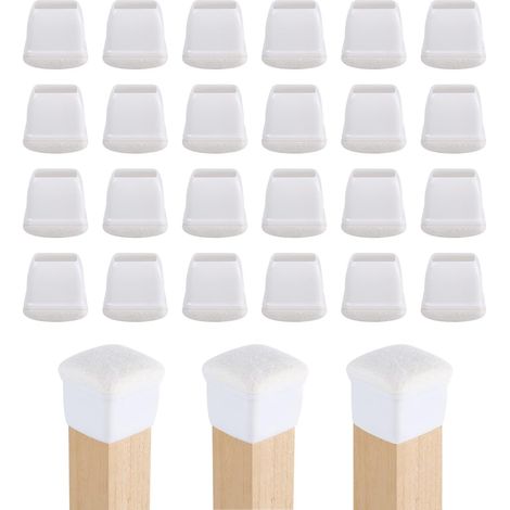24 pcs Pieds de Chaise Silicone 19-25mm Protege Pied de Phaise,Plaquettes Pieds Meubles Chaise,Housses de Table Antidérapantes pour Meubles,Protections Bois pour Pieds de Meubles Blanc