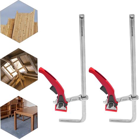 Lot de 2 serre-joints à fermeture rapide - 300 mm de capacité et profondeur de gorge de 60 mm - Pour le travail du bois, la construction navale, l'industrie ferroviaire