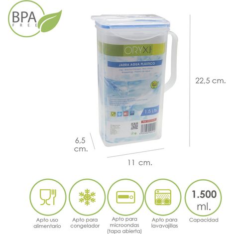 Brocca Plastica Quadrata 1.500 ml. 22,5x15x8 (altezza) cm. (1/3)