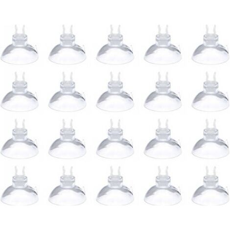 BUNTHAUS 20 pièces Clips de Ventouse d'aquarium pour Tube d'air d'aquarium de 4 à 6 mm, Suceur de Tuyau d'air d'aquarium, Tube de Compagnie aérienne, Pince de Support de Tuyau d'air Transparent