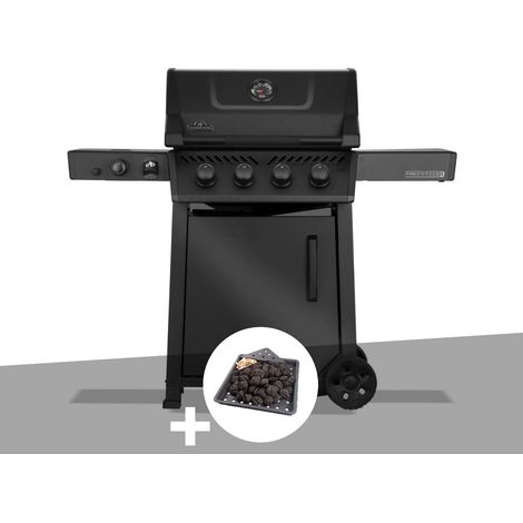 Barbecue gaz Freestyle 425 noir 4 brûleurs + 1 Sizzle Zone Série Phantom + Plateau charbon - Napoléon