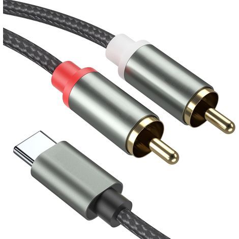 USB Typ C auf 2 RCA Kabel, USB-C auf Audiobuchse Adapterkabel, Typ C auf Dual-RCA-Audiokabel für Huawei Telefon/Verstärker/Heimkino/Lautsprecher/HDTV usw. (1/3)