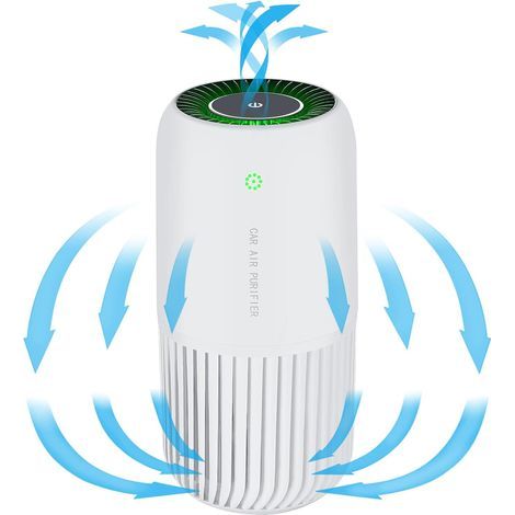 Air Purifier for Home Bedroom,Air Purifier with True HEPA Filter with UV-C Light, Mini Air Purifier Removes 99.97% Smoke Allergens Dust, Air Purifier for Car and Office (White) (1/5)