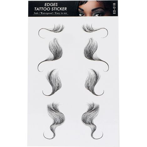 ÉD-18 Tatouage capillaire adhésif imperméable pour femme, sticker ligne naturelle imitation racine, autocollant coiffure temporaire. (1/5)