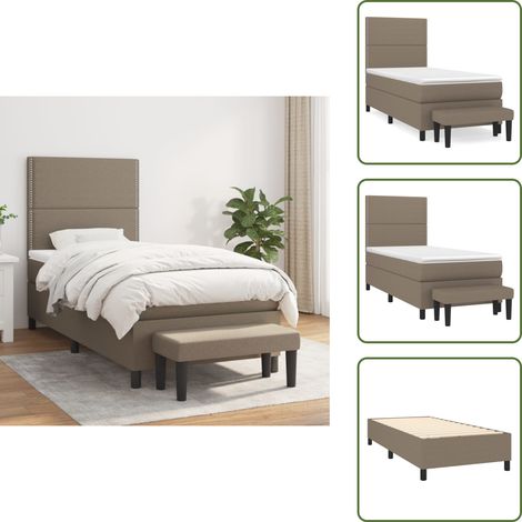 Boxspringbett mit Matratze Taupe 100x200 cm Stoff - Boxspringbett - Doppelbett - Bettsofa - Schlafsystem - Lattenrost (1/5)