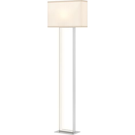 Moderne Stehlampe, 3 Modi, Fußschalter, verstellbare Helligkeit, Leinenoptik, Weiß
