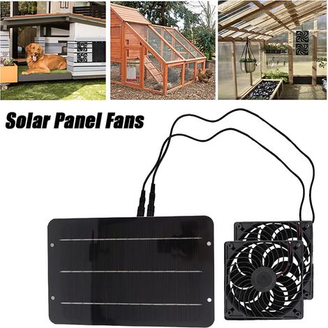 Tragbares 10-W-Solarpanel, Solarpanel für Hühnerstall mit 2 Abluftventilatoren, (1/5)