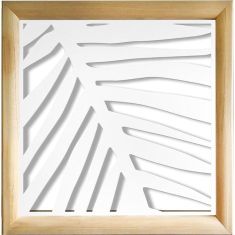 PALMA - Modules décoratifs en bois et PVC - Dimension : 48x48 cm - Couleur : blanc