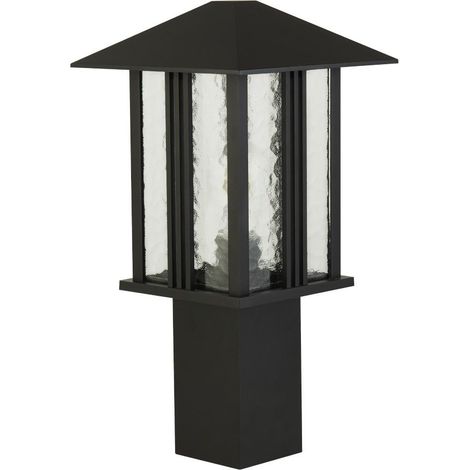 Searchlight Venice Poteau Extérieur 1 Lumière (Hauteur 450mm) - Noir Avec Verre À Eau (1/3)