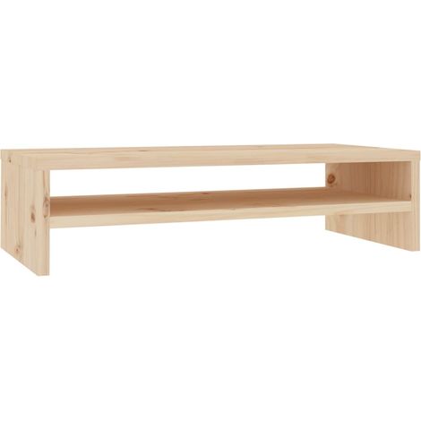 Soporte para monitor 50 x 24 x 13 cm madera maciza de pino marrón 020029206