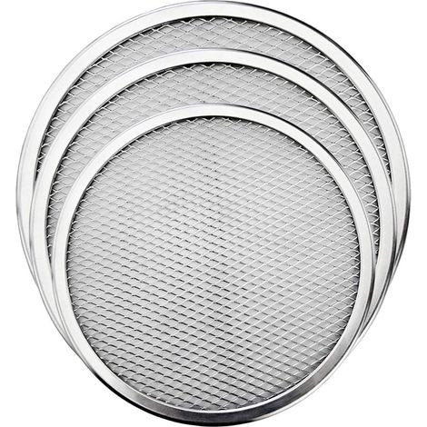 Schermo per pizza, schermo per pizza in alluminio senza giunture in 3 pezzi, teglia antiaderente, forniture per cucina, utensili da cucina, forni, griglie, 10 pollici e 12 pollici (1/5)