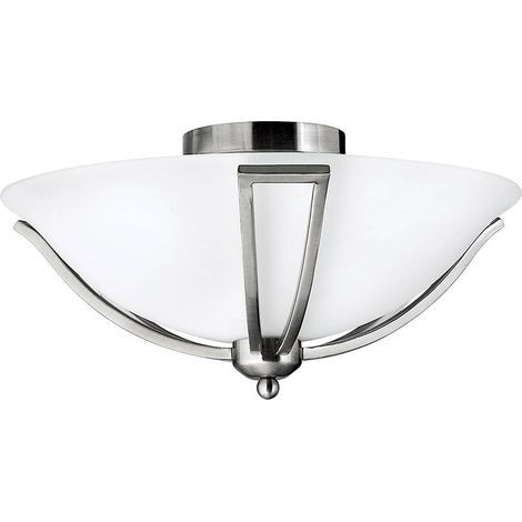 Elstead Bolla - 2 Light Flush Deckenleuchte Nickel gebürstet, E27 (1/4)