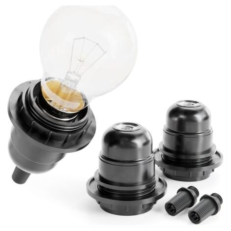 E27 Noir - 250V 60W - Douille à Visser en Plastique - Pour Lampe de Chevet (1/5)