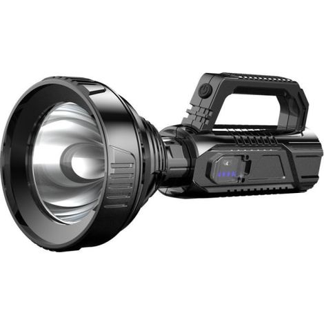 Lampe LED extérieure multifonction rechargeable HB822, torche puissante longue portée avec batterie intégrée grande capacité + port USB (1/5)