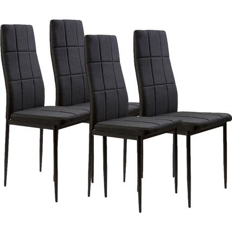 Set di 4 sedie per la sala da pranzo, nero ModernHome