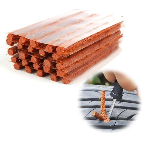 25 Pièces Bandes de Réparation de Pneu, Kit Reparation Pneu Voiture, Kit Meche Pneu, Kit Crevaison Voiture pour Voiture, Moto, Camionnette (1/5)