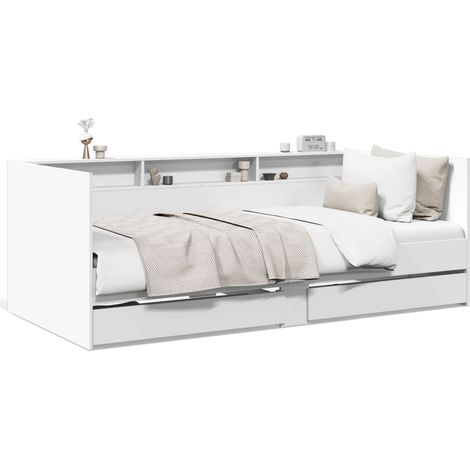 Maison Exclusive - Sofá cama con cajones sin colchón blanco 75x19