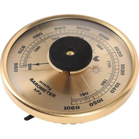 Baromètre à cadran pour jardin, en métal doré, mesure la pression atmosphérique (1 pièce) (1/5)