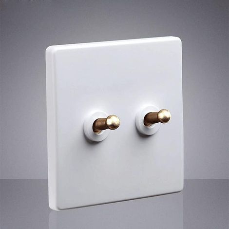 Universal two-way rocker switch, type 86 concealed switch panel, two-way control, white. (1/5)