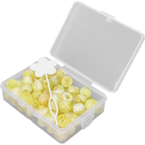74 perles pour tresses et dreadlocks, accessoires de coiffure DIY, jaune (1/5)