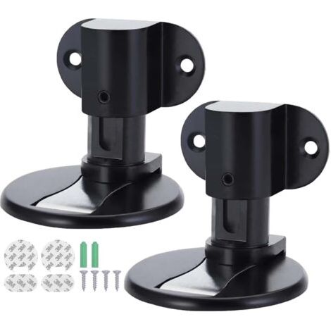 2 Pièces Butee de Porte Magnetique en Métal, Butée de Porte Magnétique Invisible Solide avec Adhésif et Vis, Butee de Porte, Arret de Porte, Stop Porte Bloc Porte pour Bureau Maison (Noir) (1/5)
