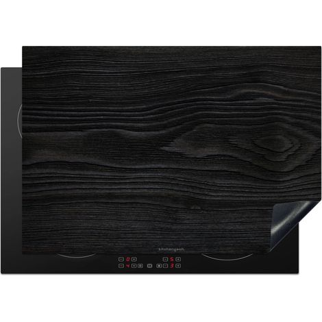 Induction Hob Protector Black - Wood look 75x52 cm
