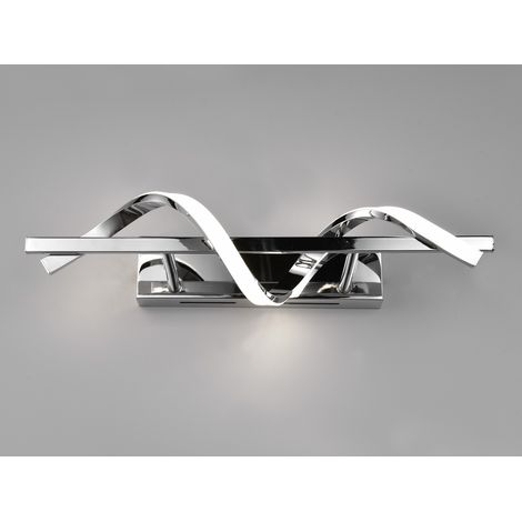 LED Wandleuchte ISABEL Spirale Chrom 3 Stufen Dimmer, Breite 46cm (1/5)