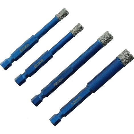 Diamant-Bohrkronen Set Vakuum, Bit Aufnahme, spezial Kühlkern 6, 8 und 10mm (1/5)