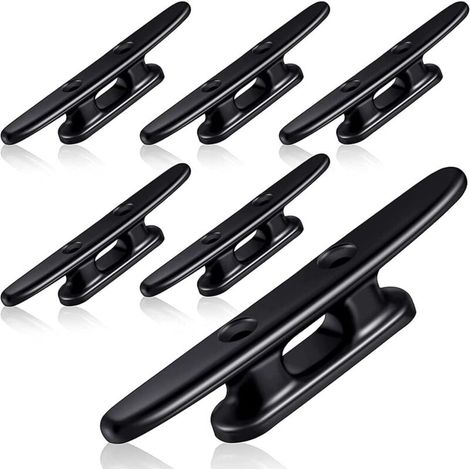 Taquets noirs de bateau, 6 pièces, taquets de quai de bateau, taquet de canoë, taquets en Nylon de 4 pouces pour accessoires d'amarrage de bateau