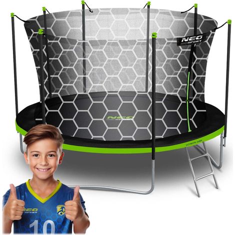13ft404cm gartentrampolin mit innennetz und leiter neo sport