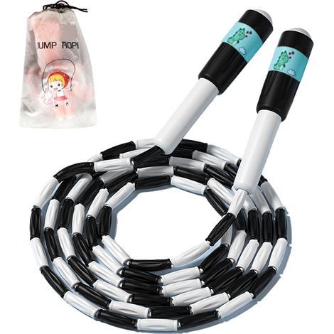 Corde à Sauter - Corde à Sauter À Perles - Poignées Longues Réglables - Pour Fitness Cardio et Renforcement Musculaire - 1 Pièce (1/5)