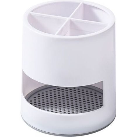 Porte-brosses à dents ventilé et anti-moisissures, boîte de rangement pour brosses à dents, rangement pratique pour salle de bain, étagère de rangement en plastique blanc