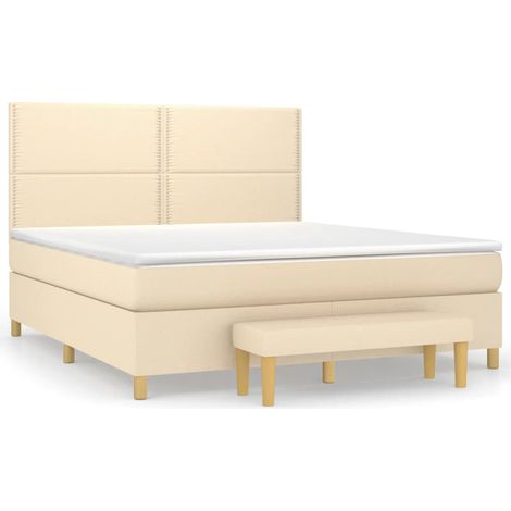 Maison Exclusive - Boxspringbett mit Matratze Creme 180x200 cm St