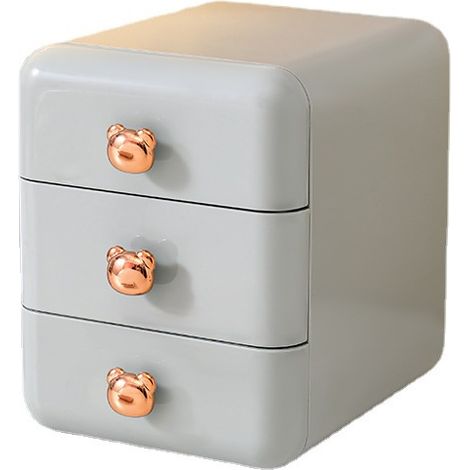 Mini commode Rangement maquillage à 3 tiroirs Blanc 15.5X 16.5X16.5CM (1/4)