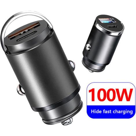 Adaptateur secteur USB 100 W avec charge rapide, USB-A et USB-C, noir - AquaForge (1/5)