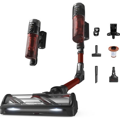 Rowenta – Aspirateur balai puissant 150 AW – Autonomie 60 min – Technologie cyclonique – Mini LED Turbo Brush pour nettoyage précis
