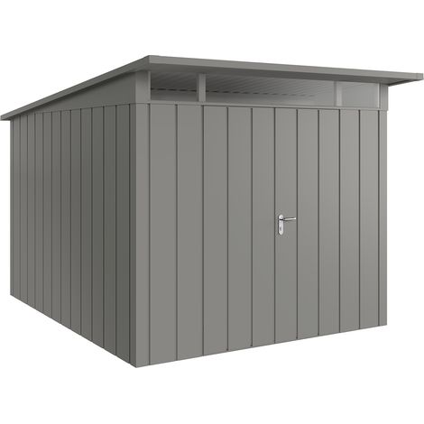 Hörmann Metall-Gerätehaus "Juno" mit Pultdach, JPD11 - Modern, 262 x 310 cm (B x T), graualuminium, 2-flüglige Tür (1/5)